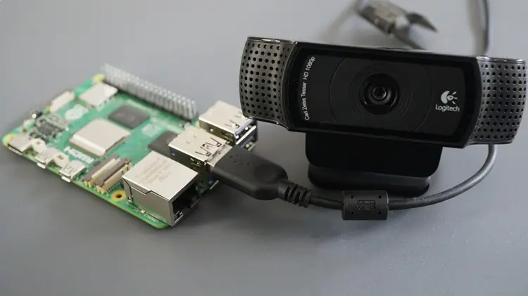 Set Up USB Camera for OpenCV Projects with Raspberry Pi 4 Raspberry Pi USB Camera webcam connected