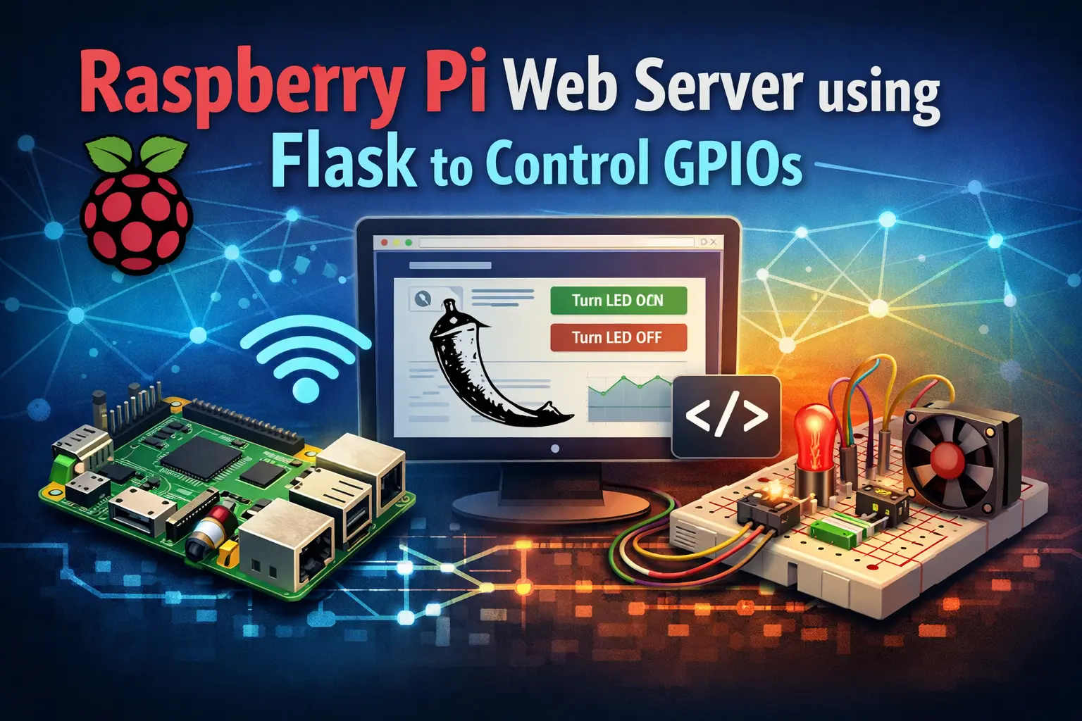 Raspberry Pi Web Server using Flask to Control GPIOs
