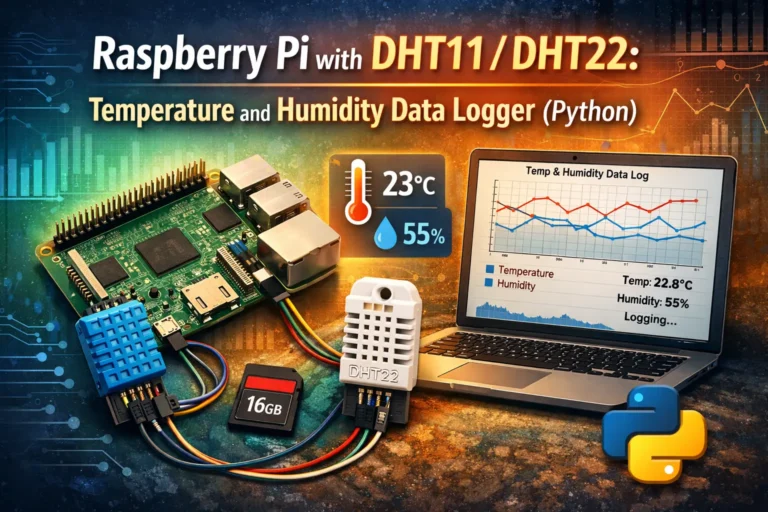 Raspberry Pi with DHT11/DHT22: Temperature and Humidity Data Logger (Python)