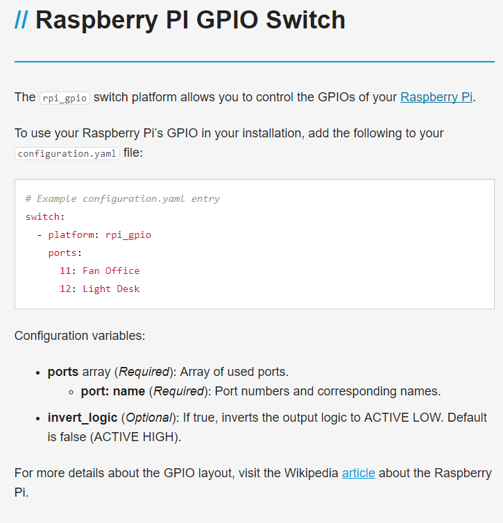 Getting Started with Home Assistant on Raspberry Pi 28 Raspberry Pi GPIO Switch