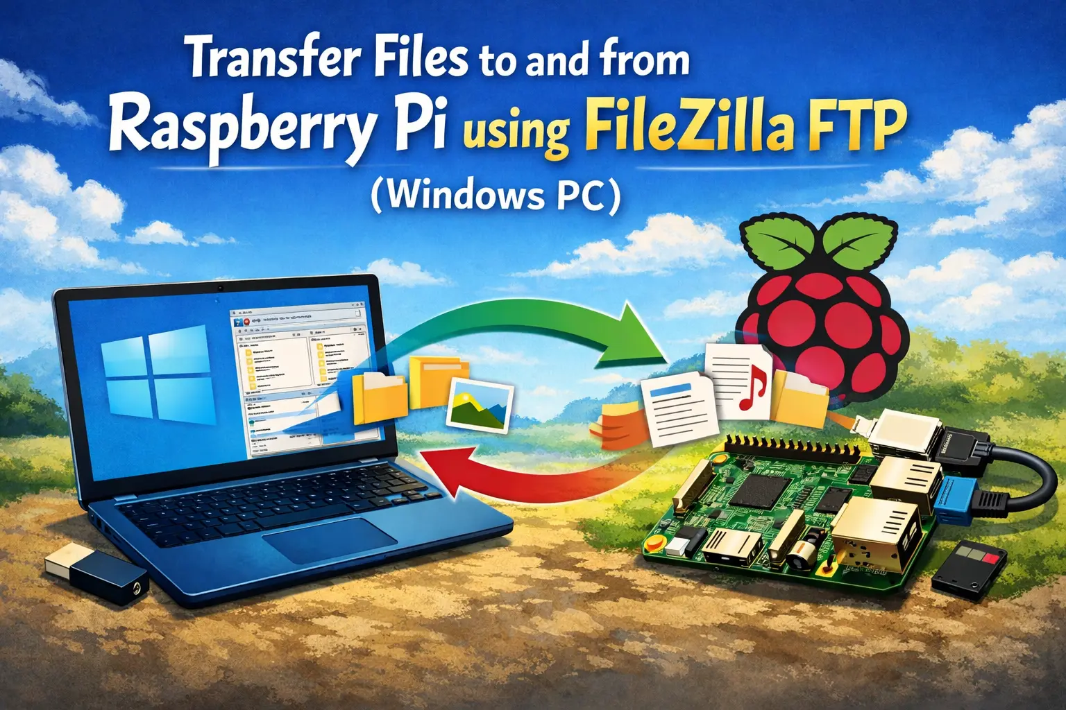 Transfer Files to and from Raspberry Pi using FileZilla FTP (Windows PC)