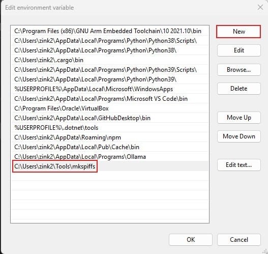 add make spiffs envvar