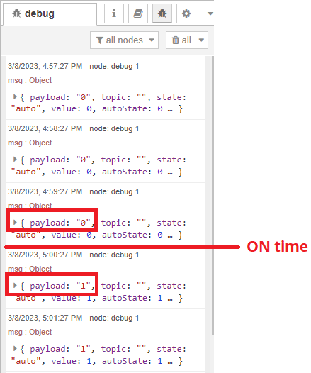 Node-RED with Big Timer Node: Create Complex Automation Schedules Easily 19 Node-RED debug Big Timer Node