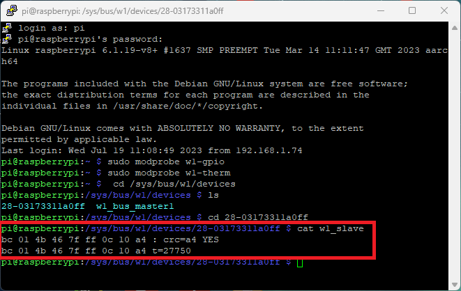Raspberry Pi: Temperature Readings with DS18B20 Sensor (Python) 13 find one wire slave