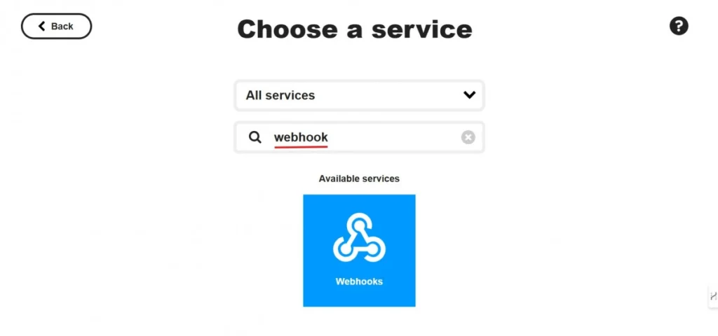 choose web hook trigger