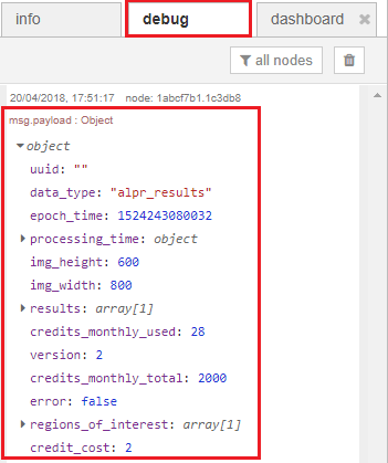 Car Plate Recognition System with Raspberry Pi and Node-RED 22 debug