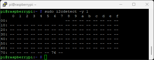 Raspberry Pi: BME280 Temperature, Humidity and Pressure Sensor (Python) 10 BME280 Getting BME280 I2C Address