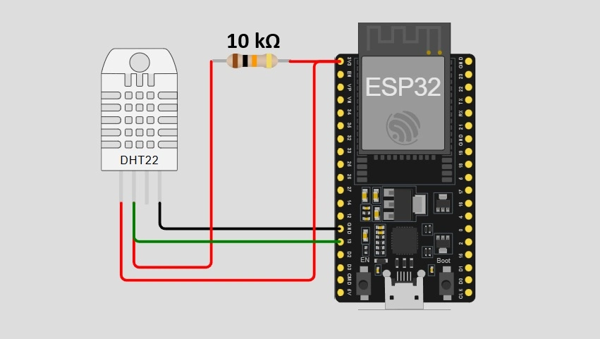 dht22 esp32 wiring