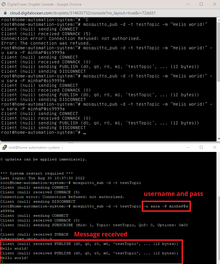 Digitalocean Testing Mosquitto Broker