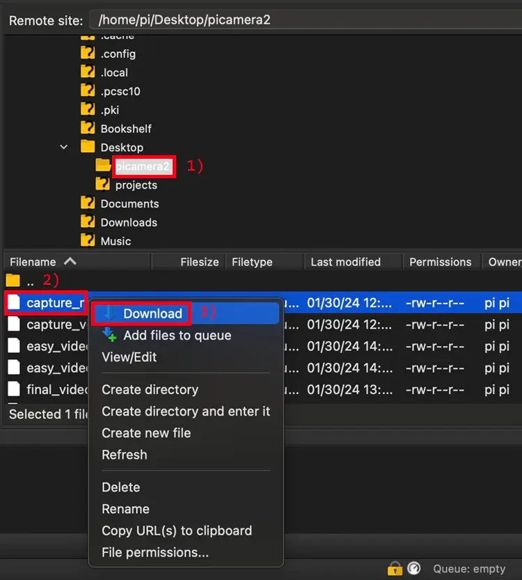 Transfer Files to and from Raspberry Pi using FileZilla FTP (Mac OS) 15 downloading files from Raspberry Pi to Mac using FileZilla