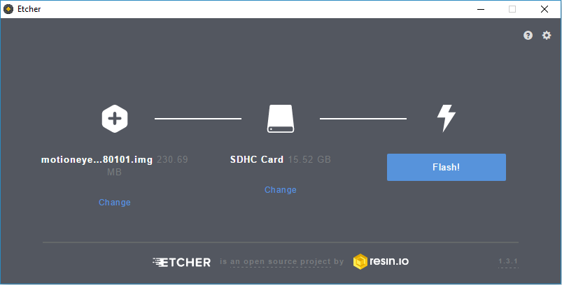 Install MotionEyeOS on Raspberry Pi – Surveillance Camera System 5 etcher motioneye