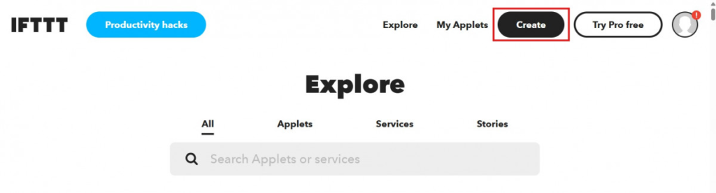 ifttt create applet