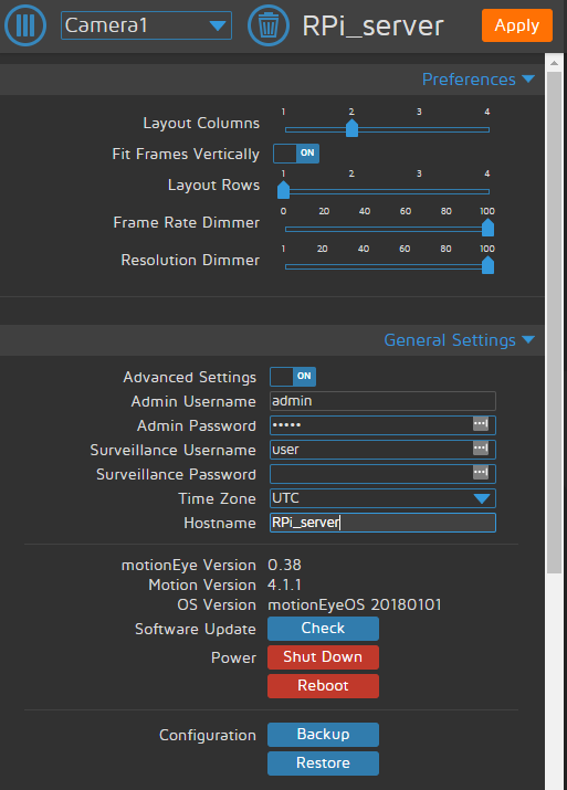 Install MotionEyeOS on Raspberry Pi – Surveillance Camera System 10 initial setup