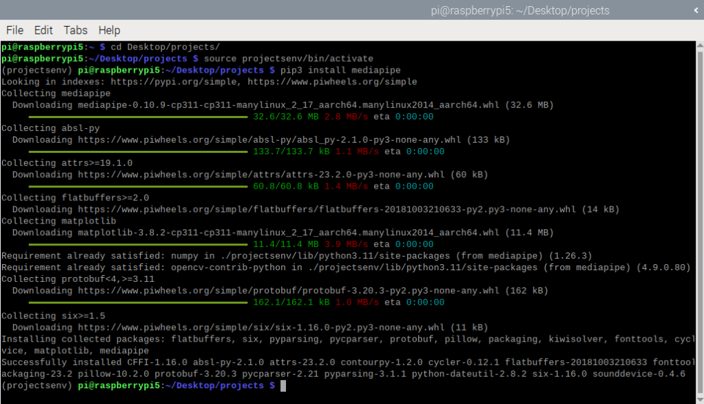 installing MediaPipe on Raspberry Pi pip3 virtual environment