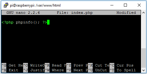How to install phpLiteAdmin Database in a Raspberry Pi 5 php info