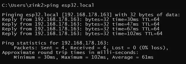 ping esp32.local