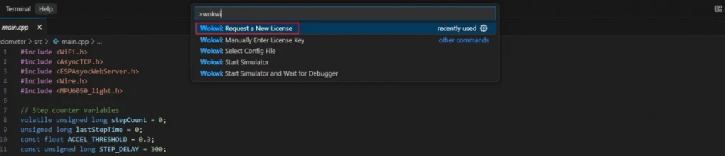 request wokwi license