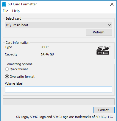 Install MotionEyeOS on Raspberry Pi – Surveillance Camera System 4 sd formatter