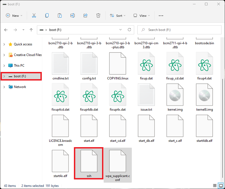 ssh file microsd card
