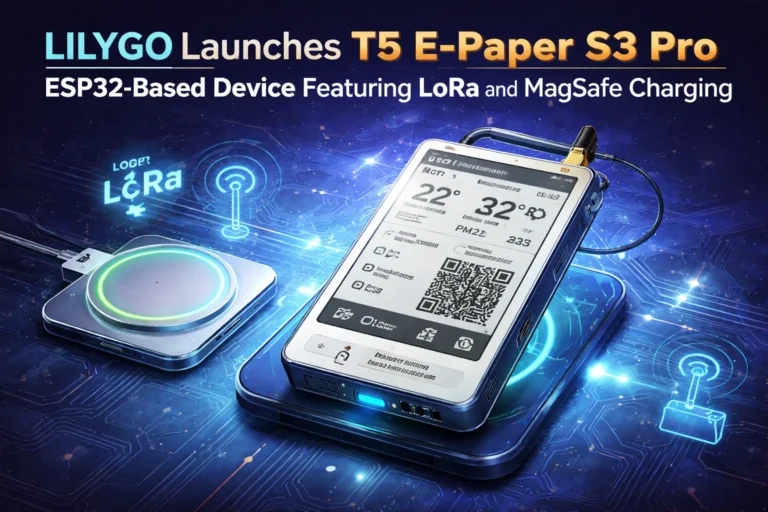 LILYGO Launches T5 E-Paper S3 Pro ESP32-Based Device Featuring LoRa and MagSafe Charging