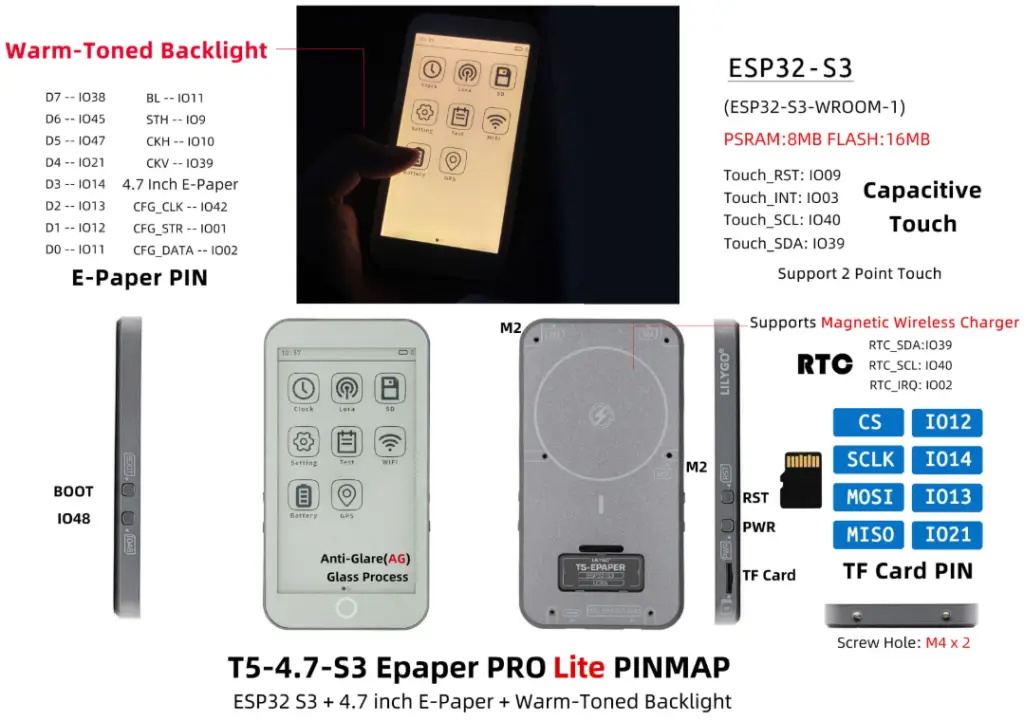 T5 E-Paper S3 Pro Lite peripherals